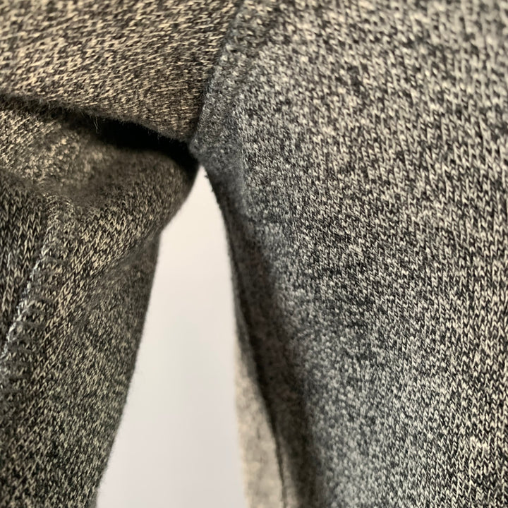 KENZO Size M Grey Heather Logo Patch Cotton Crew Neck Pullover