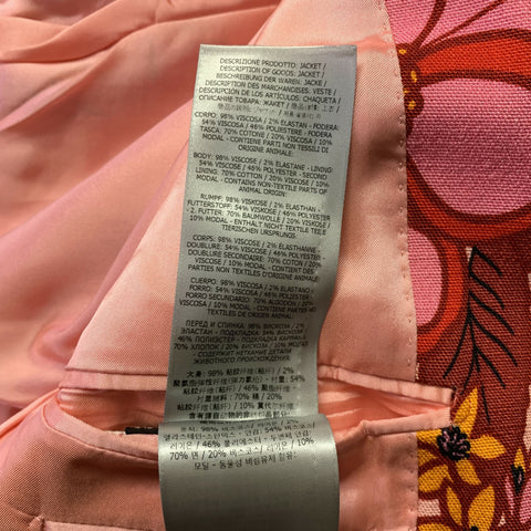 TOM FORD Size XS Pink Orange Floral Peak Lapel Jacket Indoor Blazer