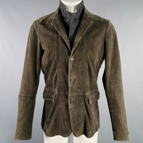 ALLSAINTS Size M Brown Grey Cotton Blend Double Layer Jacket