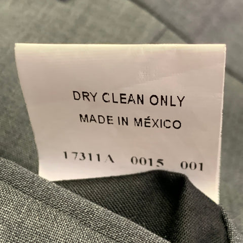 TOCCAMI Size 38 Grey Charcoal Wool Peak Lapel Suit