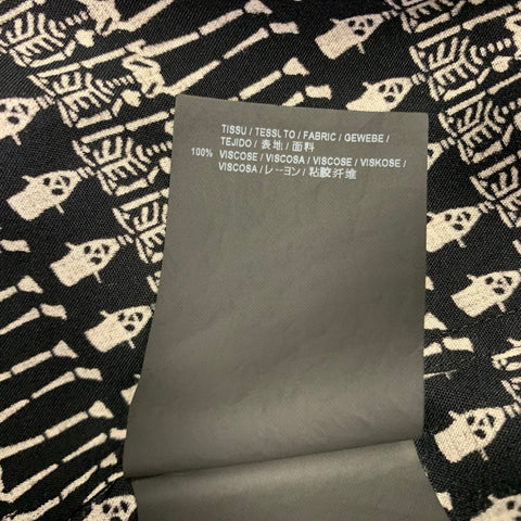 SAINT LAURENT FW16 Size L Black White Skeleton Viscose Button Up Long Sleeve Shirt
