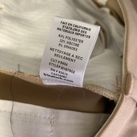 MR TURK Size 32 Tan Solid Polyester Blend Flat Front Dress Pants