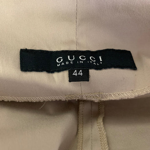 Jupe ajustée sous le genou en mélange de coton kaki, taille L, GUCCI