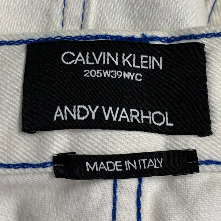 CALVIN KLEIN 205W39NYC x ANDY WARHOL Size 34 White Contrast Stitch Cotton Casual Pants