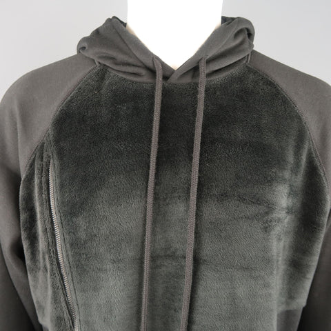 D.GNAK by KANG D. Size M Asymmetrical Jersey & Fleece Hoodie Sweatshirt