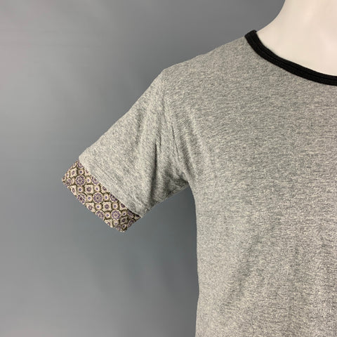 SASQUATCHfabrix Camiseta con cuello redondo de seda y algodón gris Talla XL