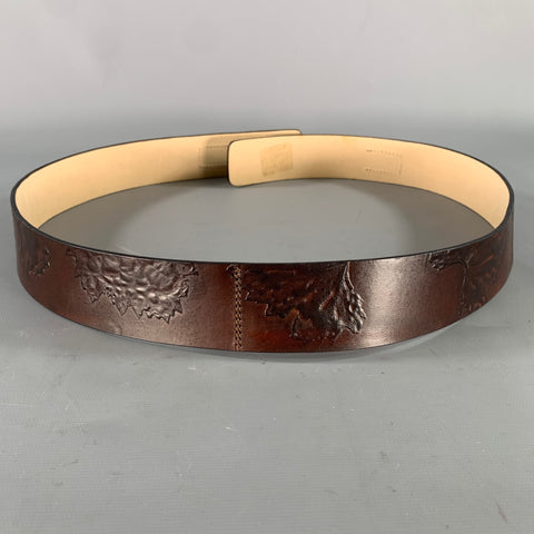 ANN TAYLOR Size XL Brown Mahagony Leaves Leather Belt