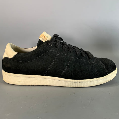 VISVIM Size 9.5 Black Textured Suede Lace Up Sneakers