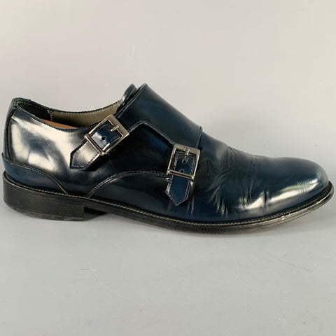 SPADA Size 12 Navy Leather Double Monk Strap Loafers