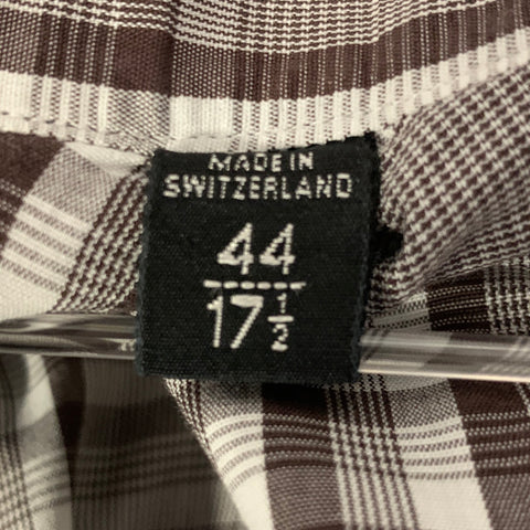 TOM FORD Size XL Brown Plaid Cotton Long Sleeve Shirt