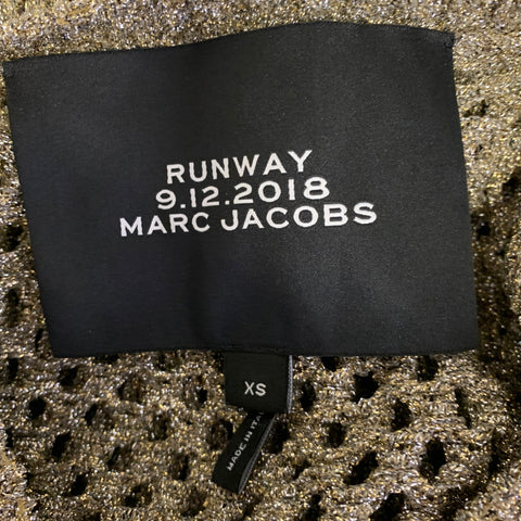 MARC JACOBS Size XS Gold Nylon Crew-Neck Pullover