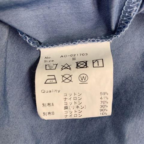 ALEXANDER LEE CHANG Size L Blue Cream Layered Cotton Blend Mixed Fabrics T-shirt