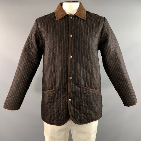 MACKINTOSH x PAUL SMITH Size XL Brown Quilted Wool & Cashmere Chore Jacket