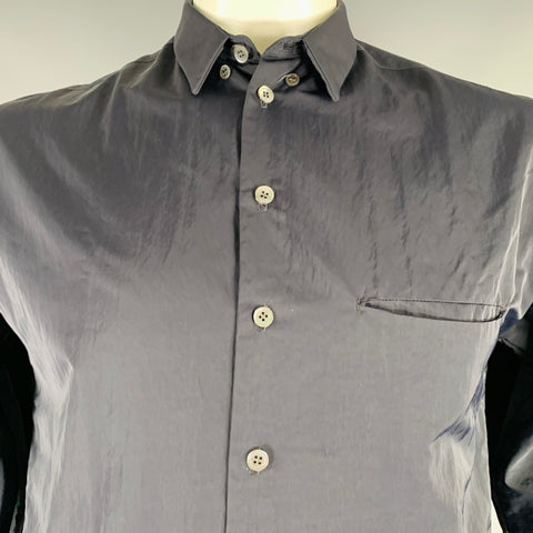 STEPHAN SCHNEIDER Size L Black Nylon One Pocket Long Sleeve Shirt