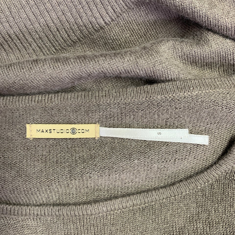MAXSTUDIO Size S Taupe Cashmere Blend Knit Long Sleeve Pullover