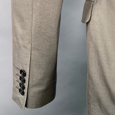 DOLCE & GABBANA Size 38 Grey Cotton Silk Peak Lapel Single Button Sport Coat