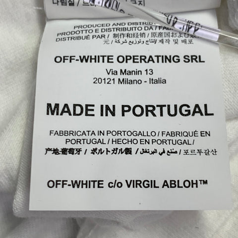 OFF-WHITE FW20 Size XS White Black Logo Cotton Crew-Neck T-shirt