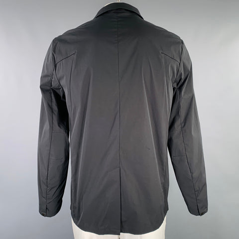 VOLLEBAK Size XL Black Cotton Blend Zip Pockets Jacket