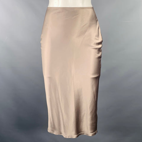 MIAOU Size XS Grey Polyester Blend Pencil Below Knee Peekaboo Skirt