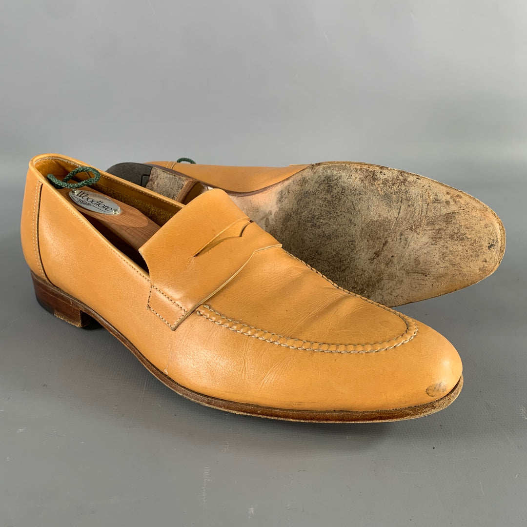 JOHN LOBB Size 9 Tan Leather Penny Loafers