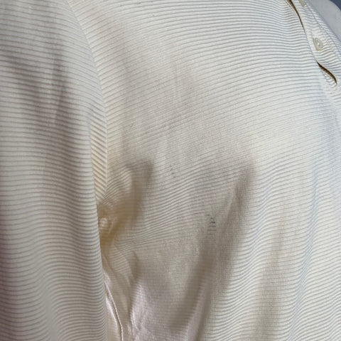 HUGO BOSS Size XL Cream Ribbed Cotton Henley Pullover
