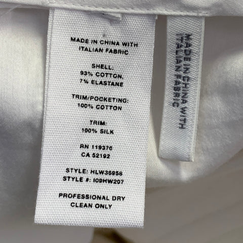HELMUT LANG Size 32 White Cotton Blend Slim Tapered Zip Fly Dress Pants