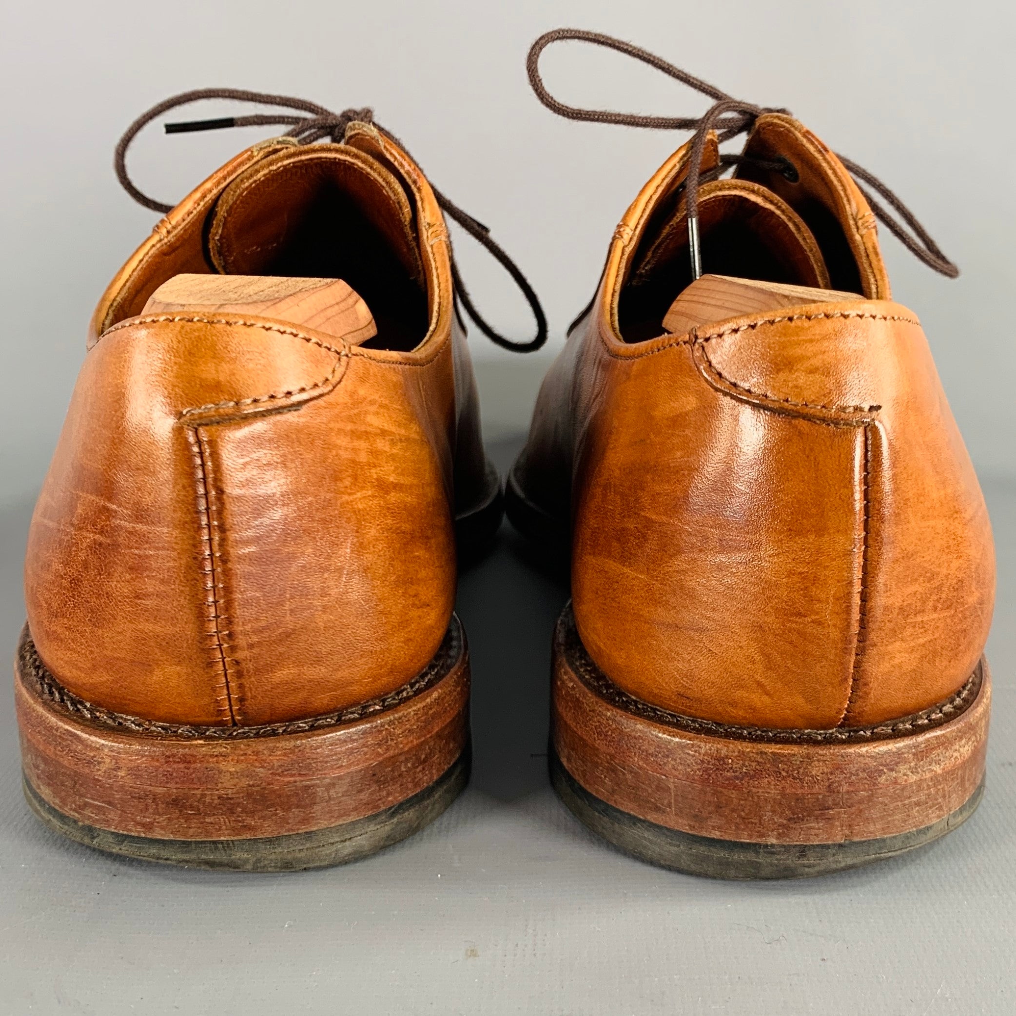 ALLEN EDMONDS Size 9.5 -Berkeley- Tan Leather Lace-Up Shoes – Sui