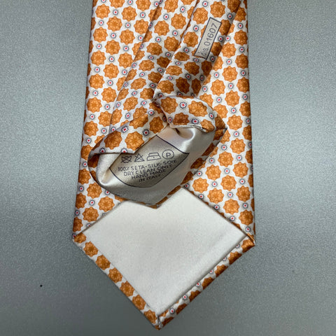 BRIONI Rust Cream Floral Silk Tie