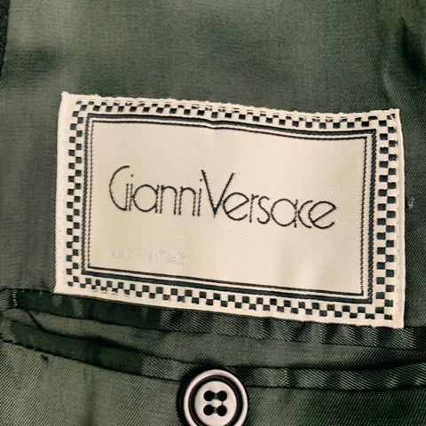 GIANNI VERSACE Size 40 Black Wool Shawl Collar Jacket