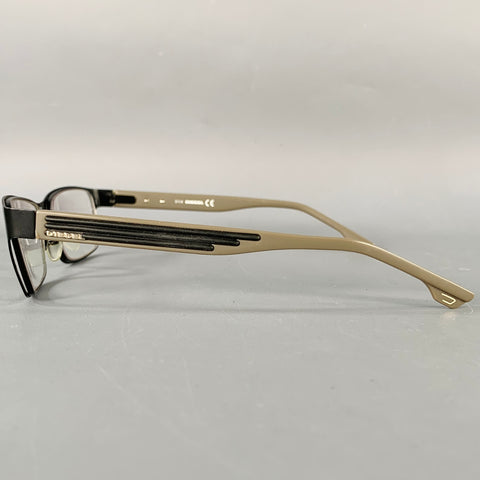 DIESEL Black Grey Acetate Rectangle Frames