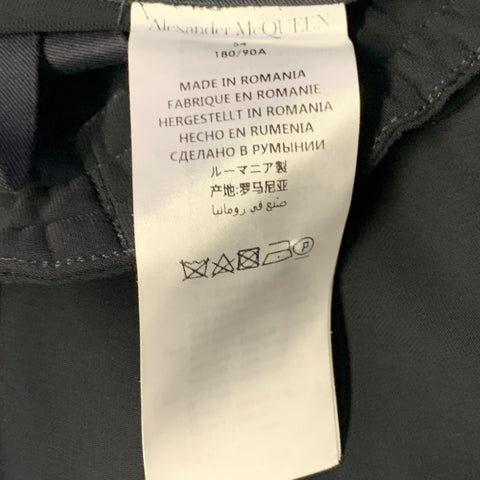 ALEXANDER MCQUEEN Taille 38 Pantalon décontracté en viscose mélangée à rayures noires et rouges