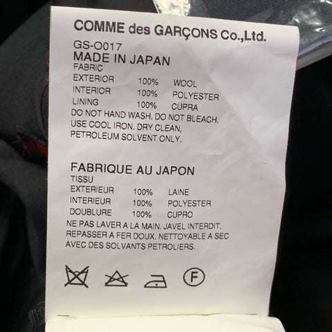 COMME des GARCONS SS17 Size M Red Black Yellow Wool Plaid Crested Shift Dress