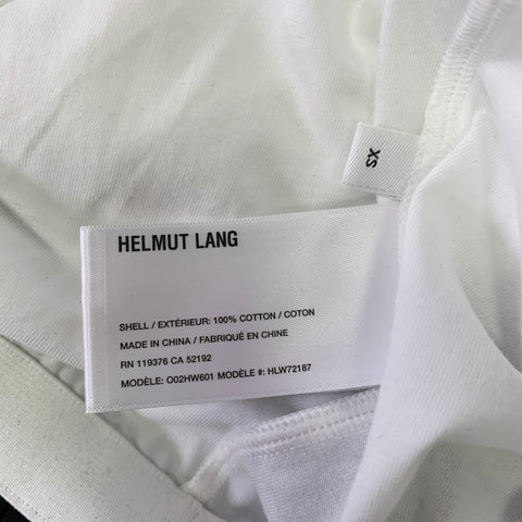 HELMUT LANG Robe à Ourlet Bouffant Superposé en Coton Noir et Blanc Taille XS