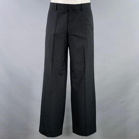 THEORY Size 42 Wellfleet Black Grey Pinstripe Wool Blend Single Breasted Suit