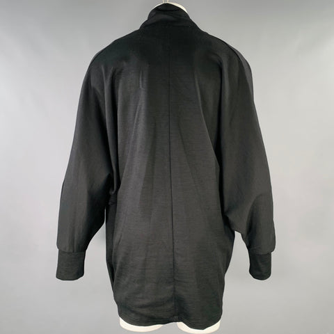 YANTOR Size M Black Wool Blend Draped Pullover