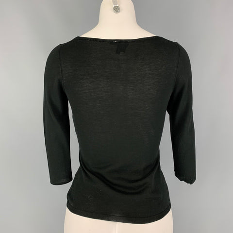 GUCCI Size XS Black Cotton Scoop Neck Pullover
