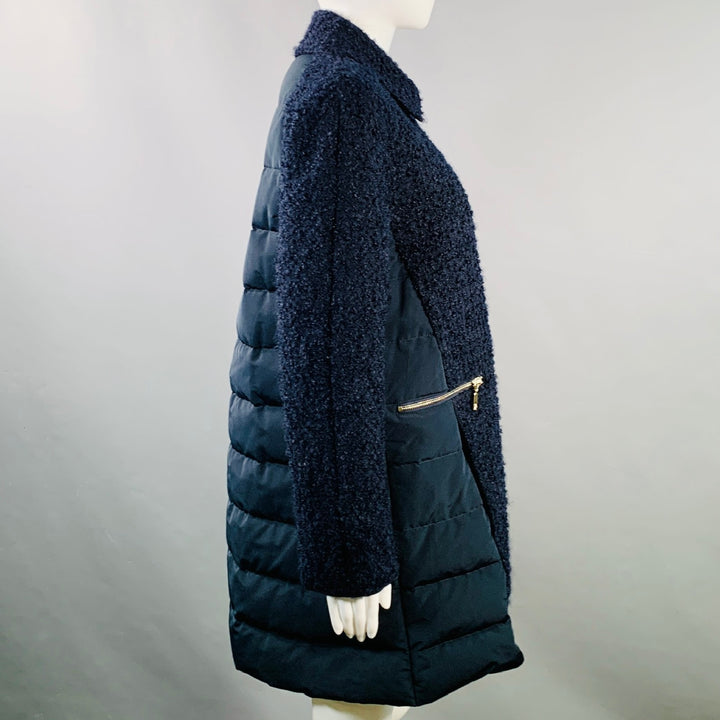 MONCLER by GIAMBATTISTA VALLI Size XS Cathy Navy Faux Fur Zip Pockets Coat