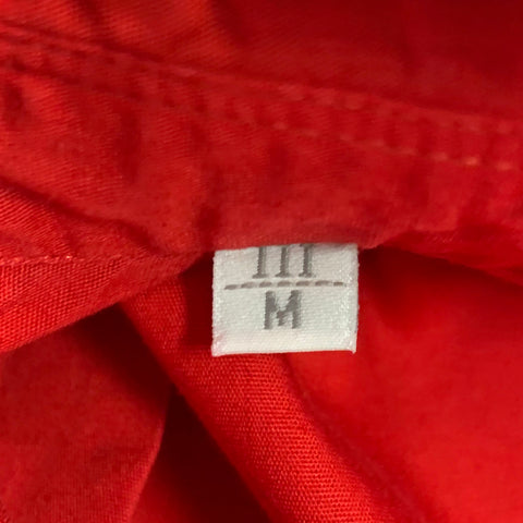 V2 by VERSACE Vintage Size M Red Cotton Nehru Collar Long Sleeve Shirt