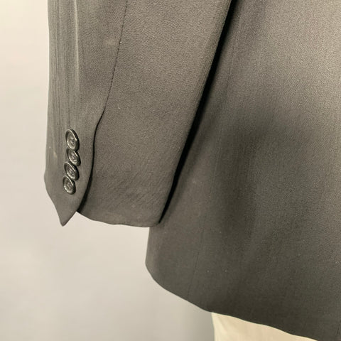 DONNA KARAN Size 44 Black Notch Lapel Sport Coat