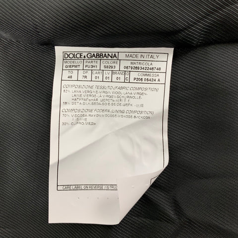 DOLCE & GABBANA Size 38 Dark Gray Black Wool Silk Vest