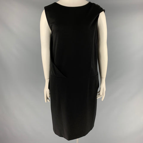 CACHAREL Talla 14 Vestido de cintura caída sin mangas de mezcla de nailon negro