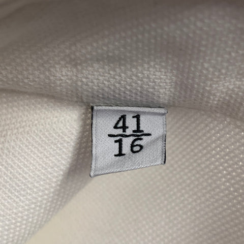 VALENTINO Size M White Woven Cotton Button Up Long Sleeve Shirt