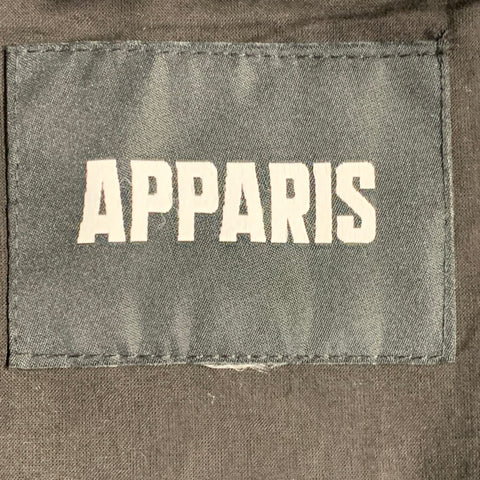 APPARIS Size XL Black Polyester Tweed Patch Pockets Fringed Coat