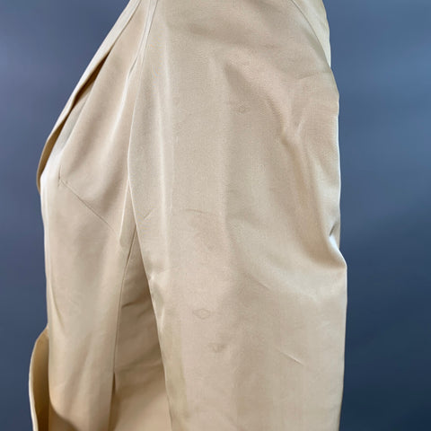 RALPH LAUREN Size 6 Beige Acetate Silk Notch Lapel Jacket Blazer
