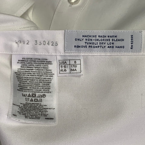 Chemise ajustée boutonnée Brooks Brothers en mélange de coton blanc taille 8