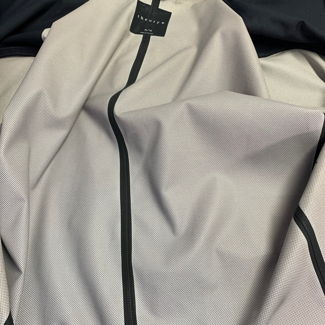 THEORY Size XL Laser Defense Black Polyester Notch Lapel Sport Coat