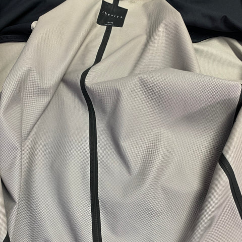 THEORY Size XL Laser Defense Black Polyester Notch Lapel Sport Coat