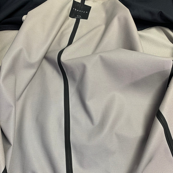 THEORY Size XL Laser Defense Black Polyester Notch Lapel Sport Coat
