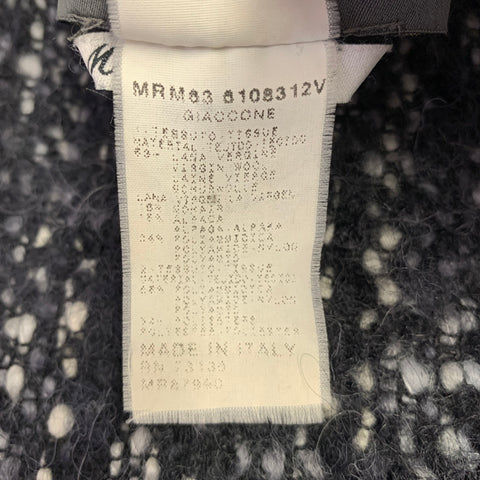 MARINA RINALDI Taille M Manteau réversible en tweed de mélange de laine noire et blanche