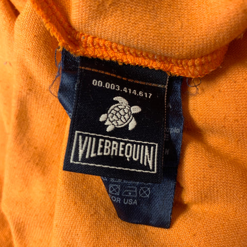VILEBREQUIN Size L Orange Embroidery Cotton Polyamide Pointed Collar Polo